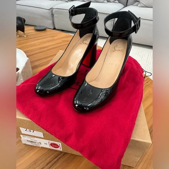 Christian Louboutin SOVAL 85 PATENT BK01 Black - Picture 2 of 12